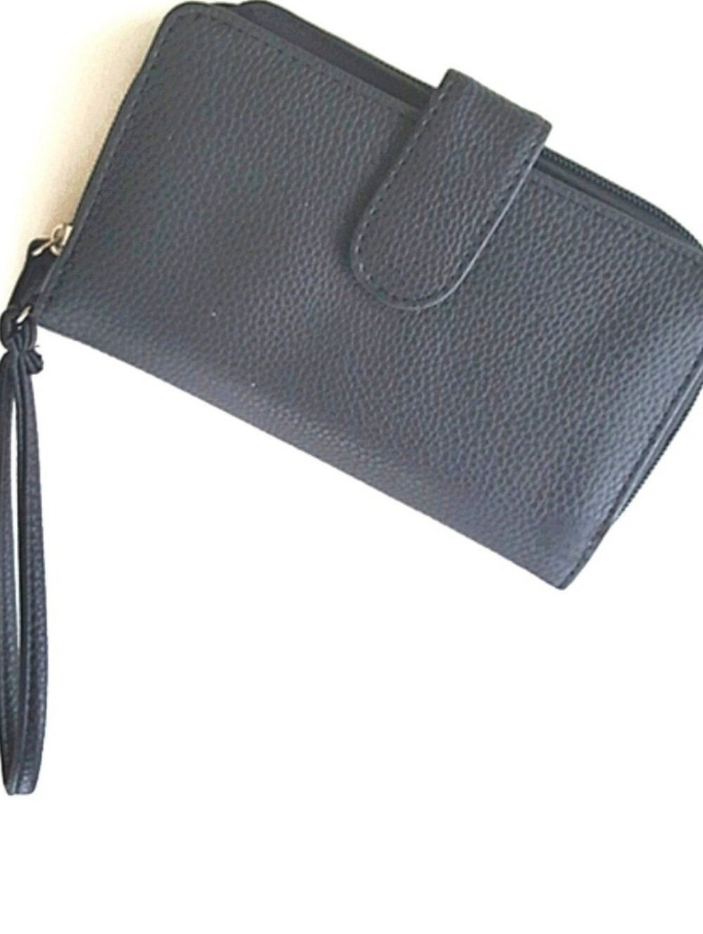 Mundi Clutch Wristlet Vegan Wallet Phone All in One Black Pebble Textured NWT